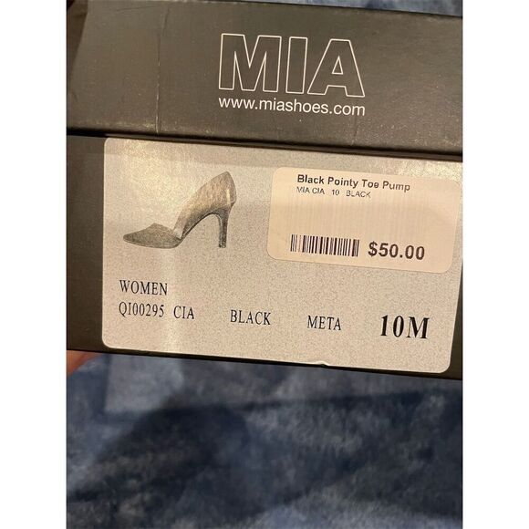 MIA Women's Black Pointy Toe Stiletto Pumps Heels Size 6-10 Formal - Picture 6 of 8